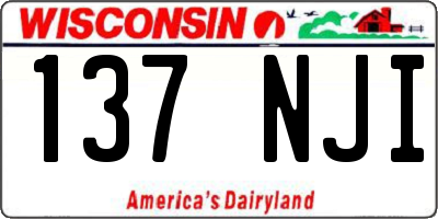 WI license plate 137NJI