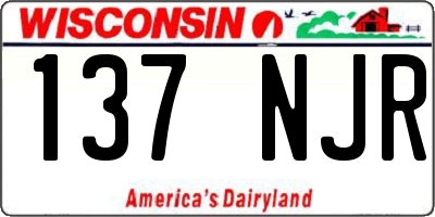 WI license plate 137NJR