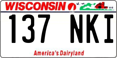 WI license plate 137NKI