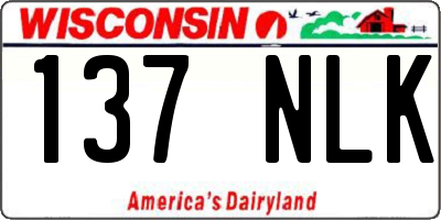 WI license plate 137NLK