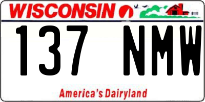 WI license plate 137NMW