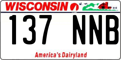 WI license plate 137NNB