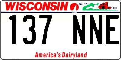 WI license plate 137NNE