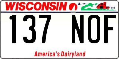 WI license plate 137NOF