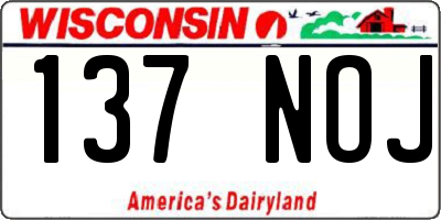WI license plate 137NOJ