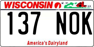 WI license plate 137NOK