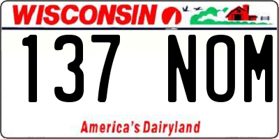 WI license plate 137NOM