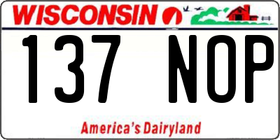 WI license plate 137NOP
