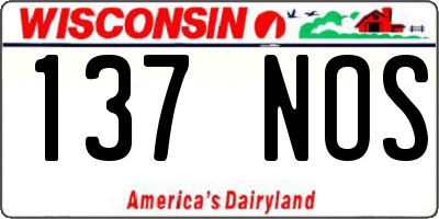 WI license plate 137NOS