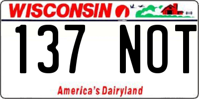 WI license plate 137NOT