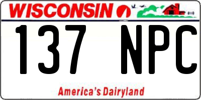 WI license plate 137NPC