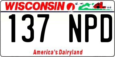 WI license plate 137NPD
