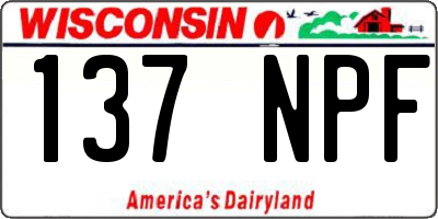 WI license plate 137NPF