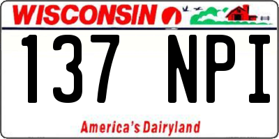 WI license plate 137NPI