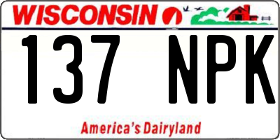 WI license plate 137NPK