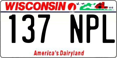 WI license plate 137NPL