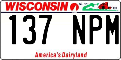 WI license plate 137NPM