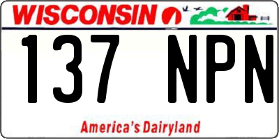 WI license plate 137NPN