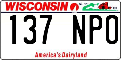 WI license plate 137NPO