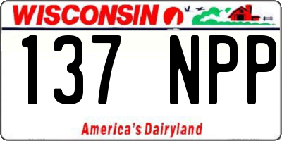 WI license plate 137NPP