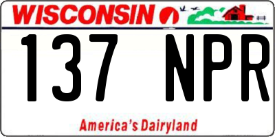 WI license plate 137NPR