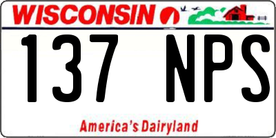 WI license plate 137NPS