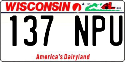 WI license plate 137NPU