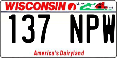 WI license plate 137NPW