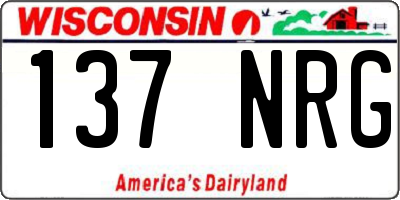 WI license plate 137NRG