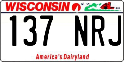 WI license plate 137NRJ