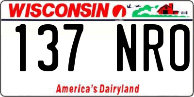 WI license plate 137NRO