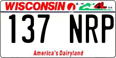 WI license plate 137NRP
