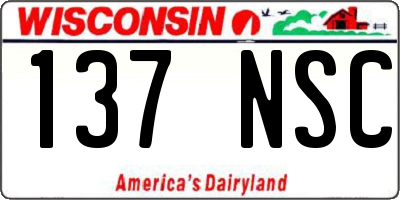 WI license plate 137NSC