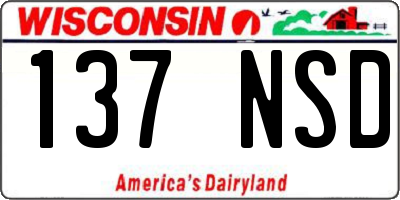 WI license plate 137NSD
