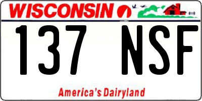 WI license plate 137NSF