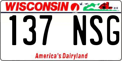 WI license plate 137NSG