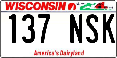 WI license plate 137NSK