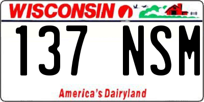 WI license plate 137NSM