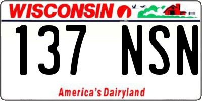 WI license plate 137NSN