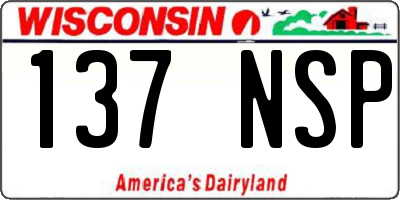 WI license plate 137NSP