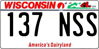 WI license plate 137NSS