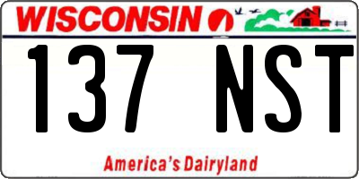 WI license plate 137NST