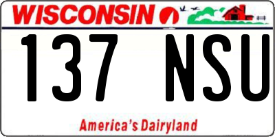 WI license plate 137NSU