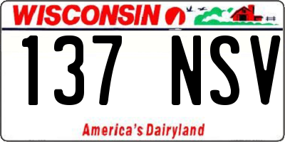 WI license plate 137NSV