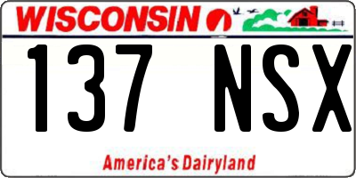 WI license plate 137NSX