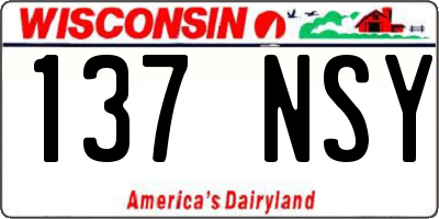 WI license plate 137NSY