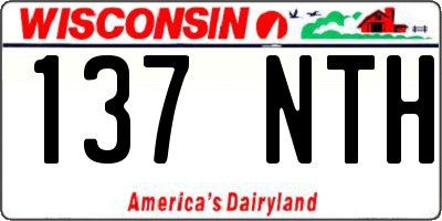 WI license plate 137NTH