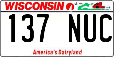 WI license plate 137NUC