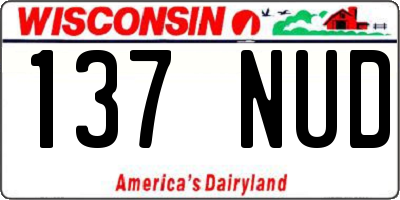 WI license plate 137NUD