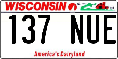 WI license plate 137NUE
